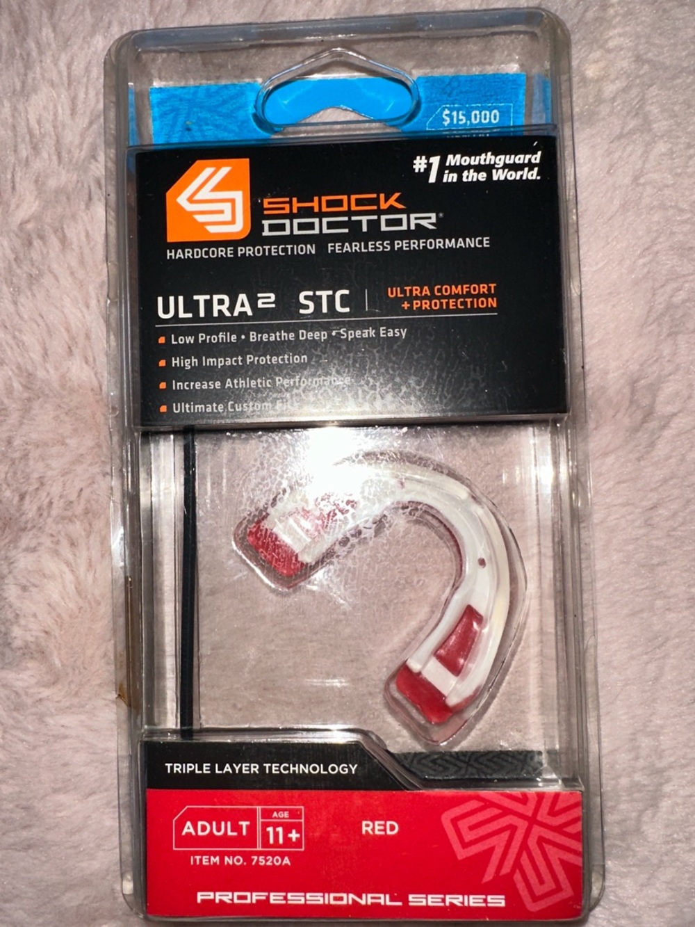 Shock Doctor Ultra2 STC Adult Mouthguard - Red & White